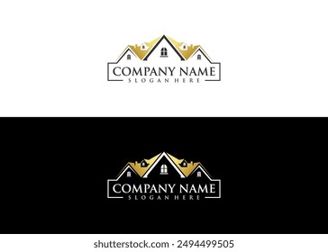 Roof logo design home improvement remodeling and repairs logo