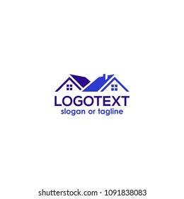 Roof logo design. Property logo template. Architect logo template. Architecture, construction or house developing consultant office.