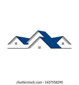 roof logo real estate symbol vector design illustration