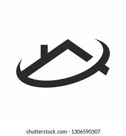 Roof logo simple vector. Real estate icon 