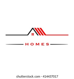 Roof Logo Template. Home Icon.