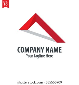 Roof Logo Vector Design Template Element Red