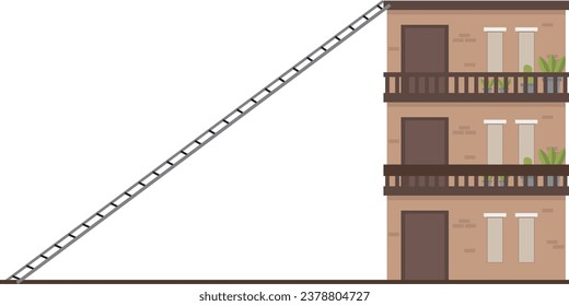 roof maintenance team service house isometric 3d. Modern isometric home service solar panel installation team. Suitable for Diagrams, Game Asset, And Other asset. Simple wooden step ladder watercolor