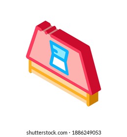 roof opened window icon vector. isometric roof opened window sign. color isolated symbol illustration