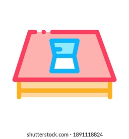 roof opened window icon vector. roof opened window sign. color symbol illustration