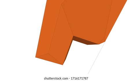 
roof in perspective 3d visualization, architectural form