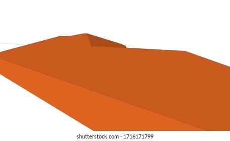 
roof in perspective 3d visualization, architectural form