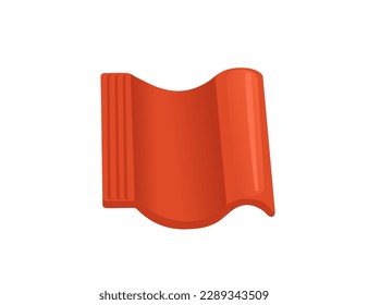 Roof red ceramic tile vector illustration isolated on white background