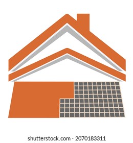 Roof renovation vector on white background 