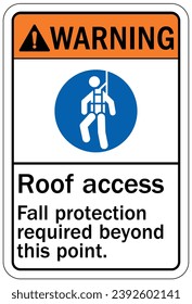 Roof safety warning sign and labels
