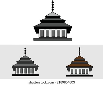 Roof of Sate Building (gedung sate) in Bandung City, Indonesia. vector logo.