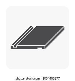 Roof sheet or roof tile material icon made from concrete clay metal steel ceramic terracotta or other,
House cover and construction material, building material for construction, vector icon design.