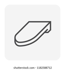 Roof sheet or roof tile material icon made from concrete clay metal steel ceramic terracotta or other,
House cover and construction material, building material for construction, vector icon design.