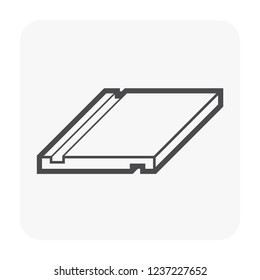 Roof sheet or roof tile material icon made from concrete clay metal steel ceramic terracotta or other,
House cover and construction material, building material for construction, vector icon design.