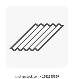 Roof sheet or roof tile material icon made from concrete clay metal steel ceramic terracotta or other,
House cover and construction material, building material for construction, vector icon design.