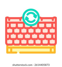 roof shingle replacement home maintenance color icon vector. roof shingle replacement home maintenance sign. isolated symbol illustration