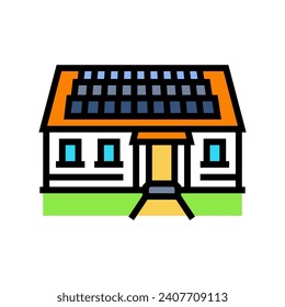 roof solar panel color icon vector. roof solar panel sign. isolated symbol illustration