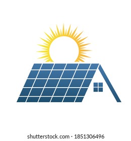 roof solar panels icon vector button symbol concept vector