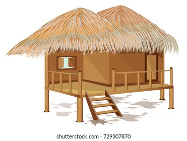 roof straw hut vector design