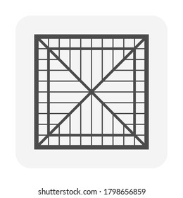 Estructura de techo o trabajo de marco en la vista superior para el diseño de iconos vectoriales de construcción de casa.