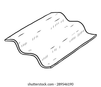 roof tile /  cartoon vector and illustration, black and white, hand drawn, sketch style, isolated on white background.
