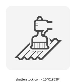 Roof tile damage and water leak and repair work vector icon design for home problem graphic design element.