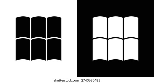 Roof tile icon design. Black flat style sign for mobile concept