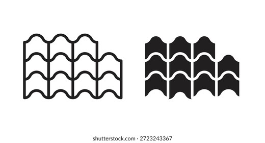Roof tile icon outline and solid vector sign, linear pictograms