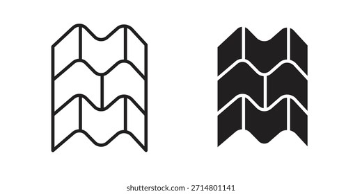 Pacote de ícone de telha do telhado. Elemento de design de ícone de vetor plano.