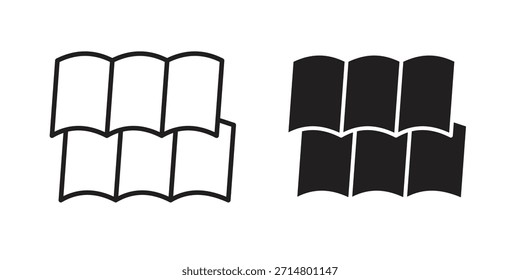 Pacote de ícone de telha do telhado. Elemento de design de ícone de vetor plano.
