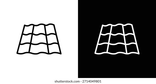 Roof tile icon in thin stroke and flat style.