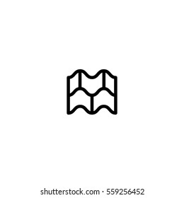 Roof tile icon - vector illustration.