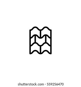 Roof tile icon - vector illustration.