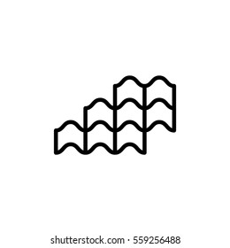 Roof tile icon - vector illustration.