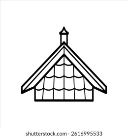 Roof Tile Line Art Icon Minimalist Vector Illustration