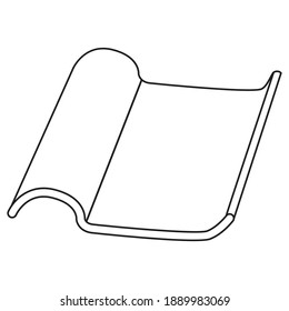 roof tile line vector illustration,
isolated on white background.Top view