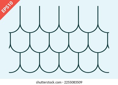 roof tile pattern background design flat modern isolated illustration