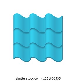 Roof tile pattern vector icon. Made from material i.e. terracotta, slate, metal, steel, ceramic, concrete, plastic, clay or fiberglass. For cover, decoration, construction at top of house or building.