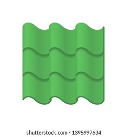 Roof tile pattern vector icon. Made from material i.e. terracotta, slate, metal, steel, ceramic, concrete, plastic, clay or fiberglass. For cover, decoration, construction at top of house or building.