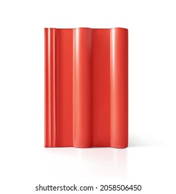 Roof Tile. Red. Building Materials. On A White Background. Vector Illustration.