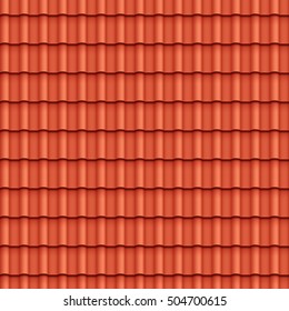 Roof tile seamless pattern for house covering in red color vector illustration - Shutterstock ID 504700615