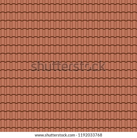 Roof tile seamless pattern for house covering. Vector illustration eps10.