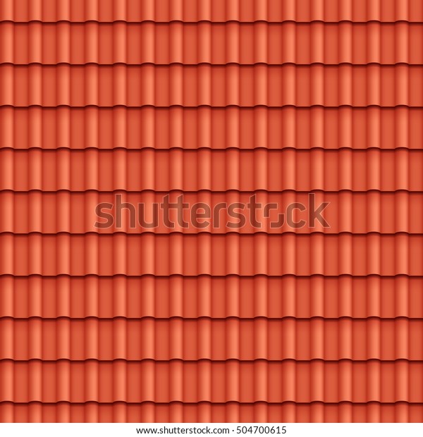 赤い色のベクターイラストで覆う家のシームレスな屋根タイル模様 の