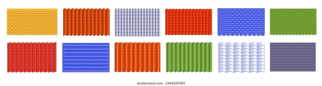 Roof tile seamless pattern. Rooftop tile background.