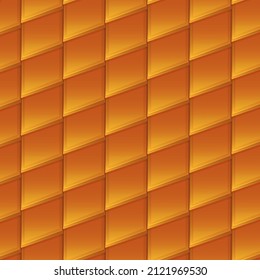 Roof tile texture. Rooftop house material. Repeat roof tile pattern. Classic home exterior roof design. Architecture element, housetop. Building top. Metal profile roof tile. Vector illustration.