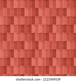 Roof tile texture. Rooftop house material. Repeat roof tile pattern. Classic home exterior roof design. Architecture element, housetop. Building top. Metal profile roof tile. Vector illustration.