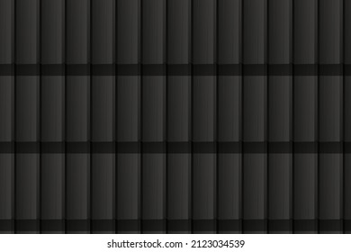 Roof tile texture. Rooftop house material. Repeat roof tile pattern. Classic home exterior roof design. Architecture element, housetop. Building top. Metal profile roof tile. Vector illustration.