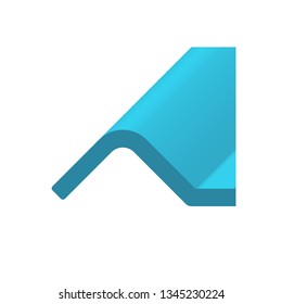 Roof tile vector icon. Made from material i.e. terracotta, slate, metal, steel, ceramic, concrete, plastic, clay or fiberglass. For cover, decoration and construction at top of house or building.