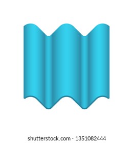 Roof tile vector icon. Made from material i.e. terracotta, slate, metal, steel, ceramic, concrete, plastic, clay or fiberglass. For cover, decoration and construction at top of house or building.