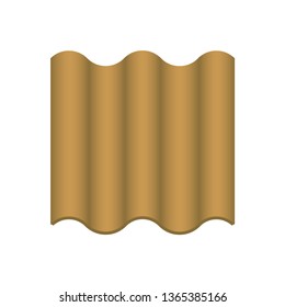 Roof tile vector icon. Made from material i.e. terracotta, slate, metal, steel, ceramic, concrete, plastic, clay or fiberglass. For cover, decoration and construction at top of house or building.